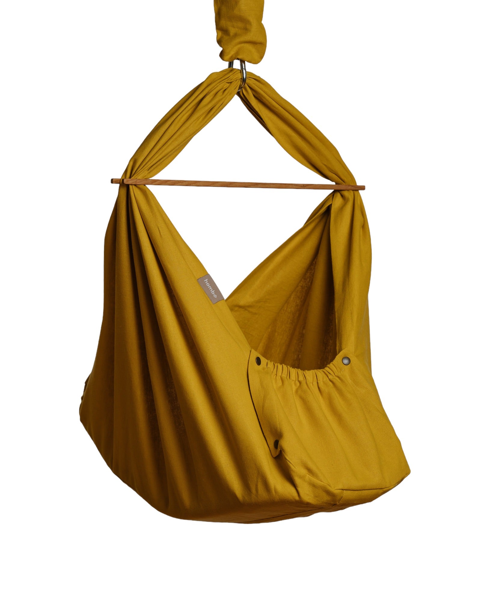 homba® baby hanging cradle linen yellow